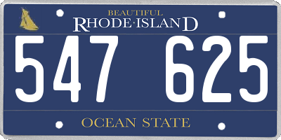 RI license plate 547625