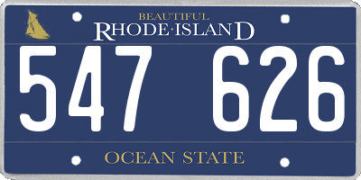 RI license plate 547626