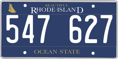 RI license plate 547627