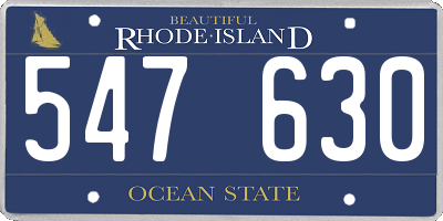 RI license plate 547630