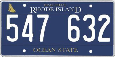 RI license plate 547632