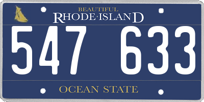 RI license plate 547633