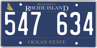RI license plate 547634