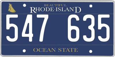 RI license plate 547635