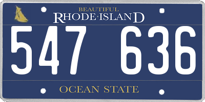 RI license plate 547636