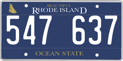 RI license plate 547637