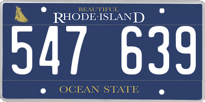 RI license plate 547639