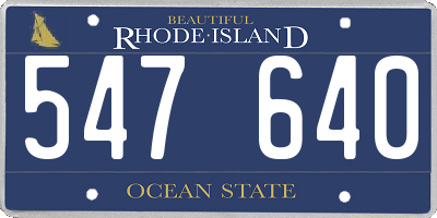 RI license plate 547640