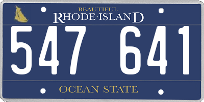 RI license plate 547641