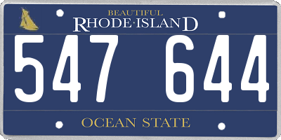 RI license plate 547644