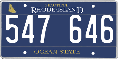 RI license plate 547646