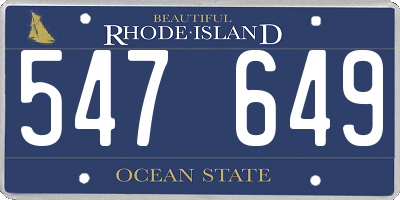 RI license plate 547649