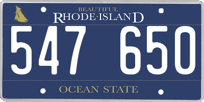 RI license plate 547650
