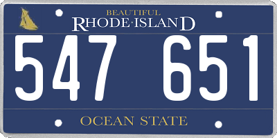 RI license plate 547651