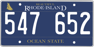 RI license plate 547652
