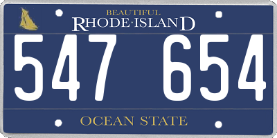 RI license plate 547654