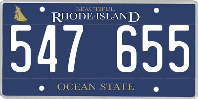 RI license plate 547655