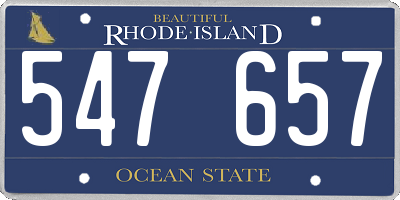 RI license plate 547657