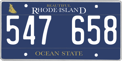 RI license plate 547658