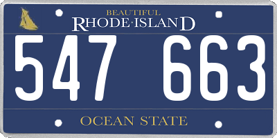 RI license plate 547663