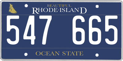 RI license plate 547665