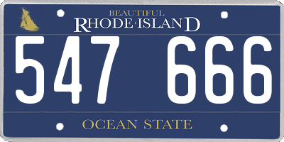 RI license plate 547666