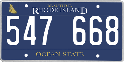 RI license plate 547668