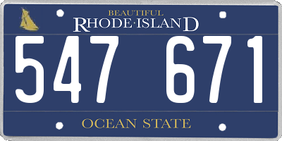 RI license plate 547671
