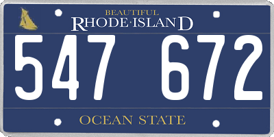 RI license plate 547672