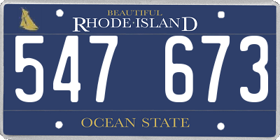 RI license plate 547673