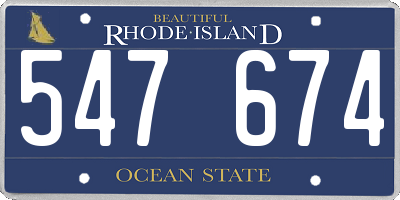 RI license plate 547674