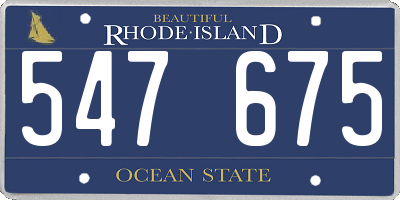 RI license plate 547675