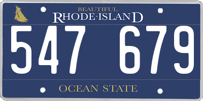 RI license plate 547679
