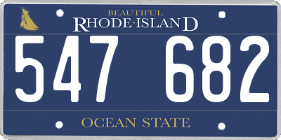 RI license plate 547682