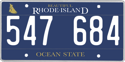 RI license plate 547684