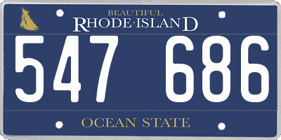 RI license plate 547686