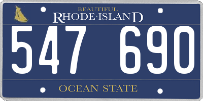 RI license plate 547690