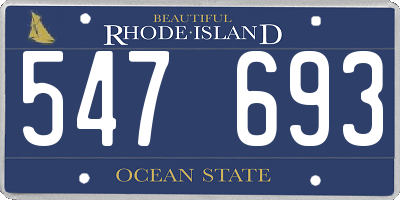 RI license plate 547693