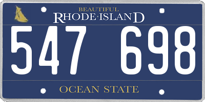 RI license plate 547698