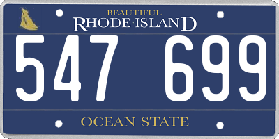 RI license plate 547699