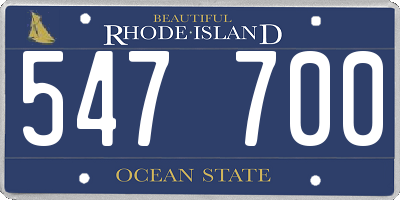 RI license plate 547700