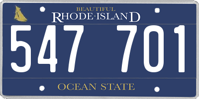 RI license plate 547701