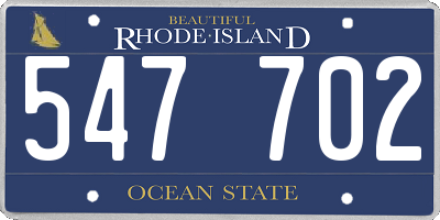 RI license plate 547702