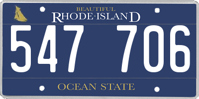 RI license plate 547706