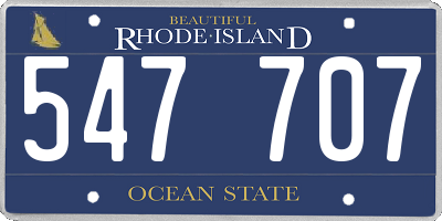 RI license plate 547707