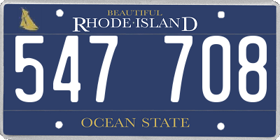 RI license plate 547708