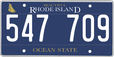 RI license plate 547709