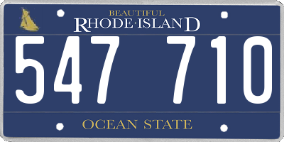 RI license plate 547710