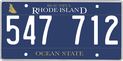 RI license plate 547712