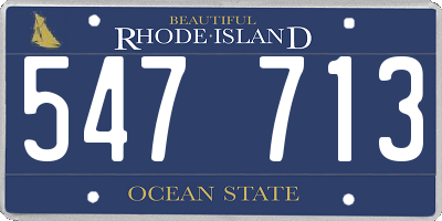 RI license plate 547713
